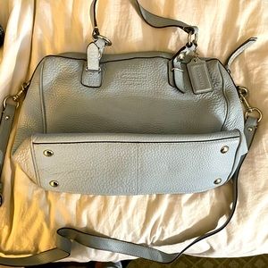 Baby blue leather coach bag